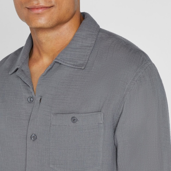 Long Sleeve Summer Doubleface Shirt - New With Tags - NEVER WORN - Grey - Picture 3 of 5